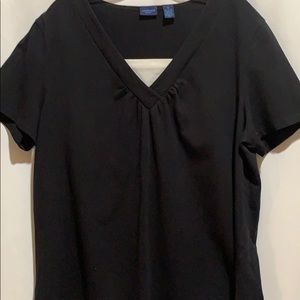 WESTBOUND WOMAN TOP/TEE SZ 1XBLK/WHITE COTTON
